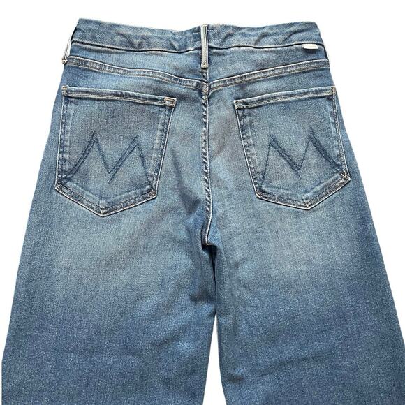 MOTHER The Roller Fray High-Rise Wide-Leg Jeans in Work Hard Play Hard Size 30 - Picture 7 of 11